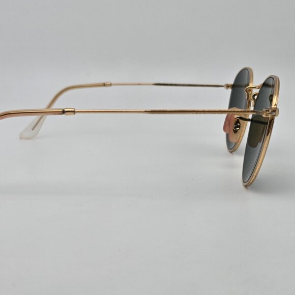 *SOLD*Ray-Ban RB3447 001 Round Metal Arista Gold Frame G-15 Green Glass Sunglass - Picture 4 of 16